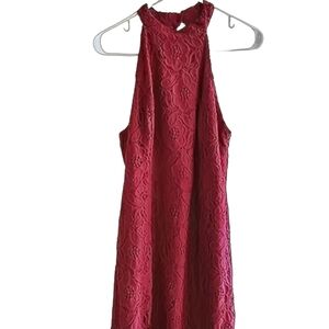Abercrombie & Fitch Red Lace Mini Dress Size 10